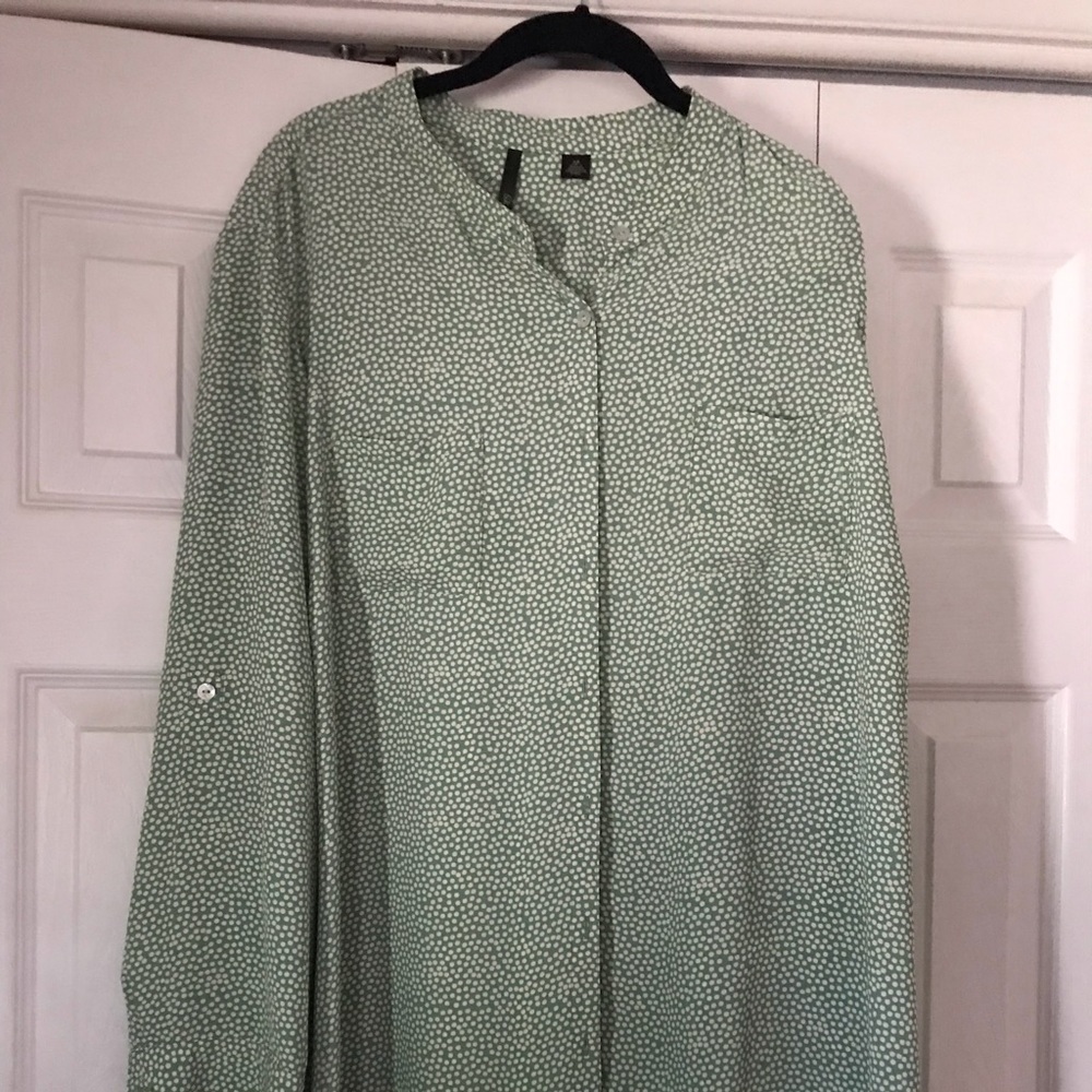 Skyes the Limit long length button up shirt.